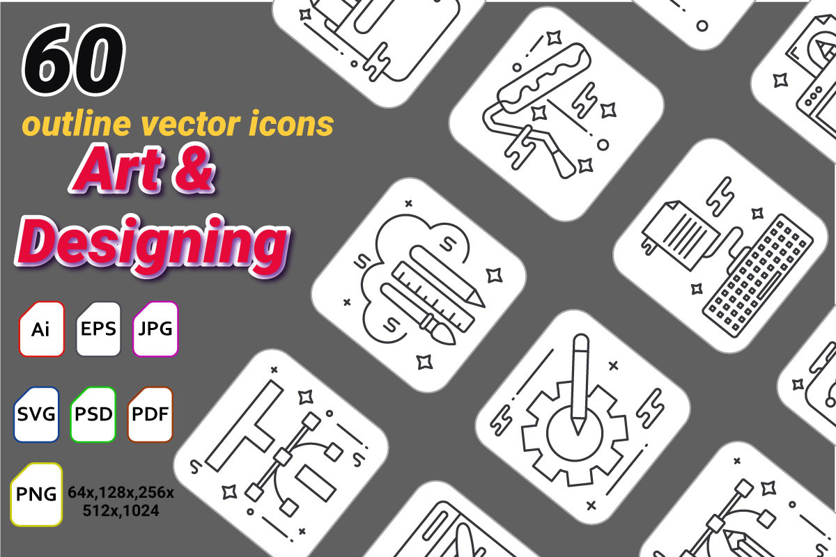 Art & Designing outline icons, an Icon by Color Cubes