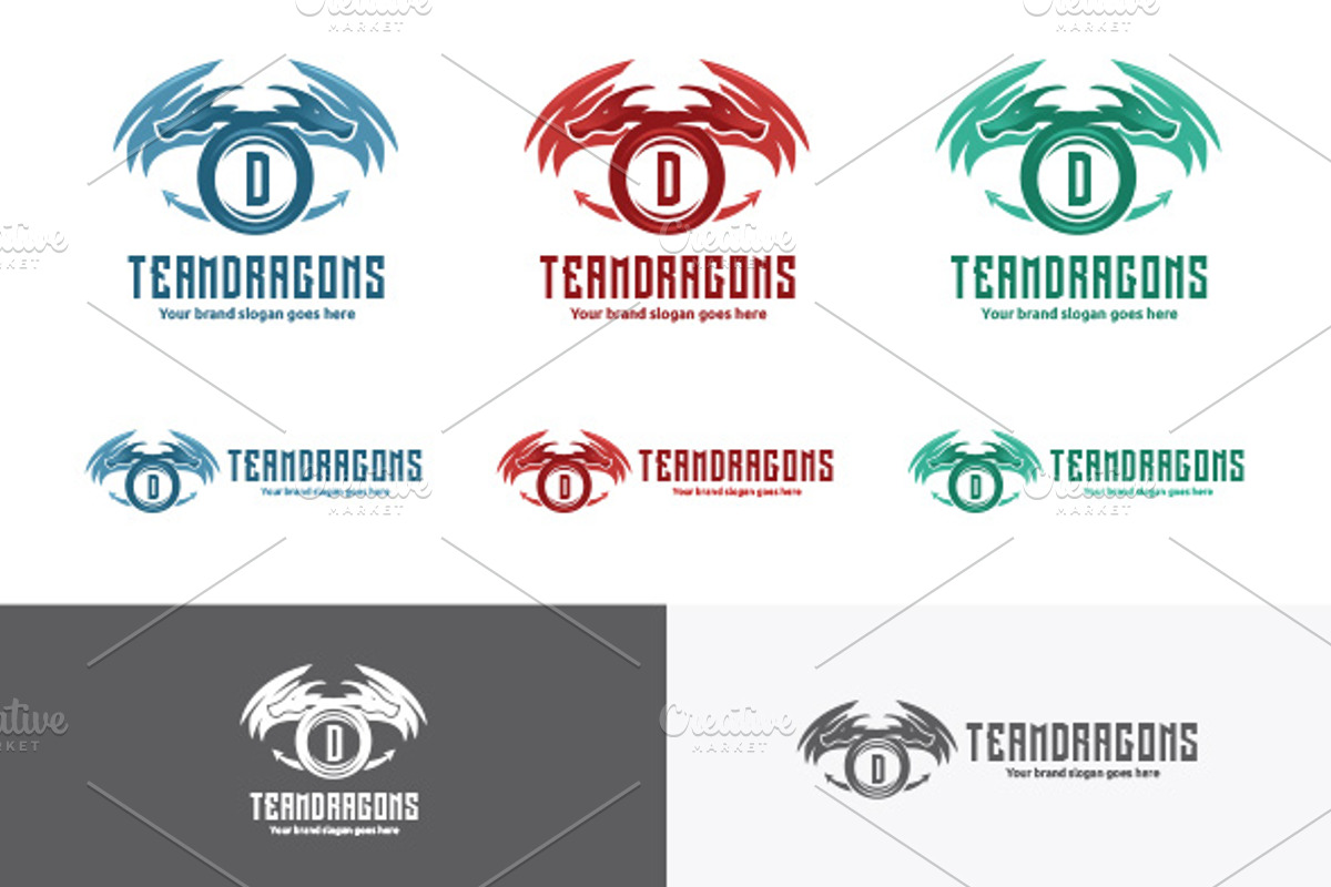 Dragon Team Logo, a Branding & Logo Template by WheelieMonkey
