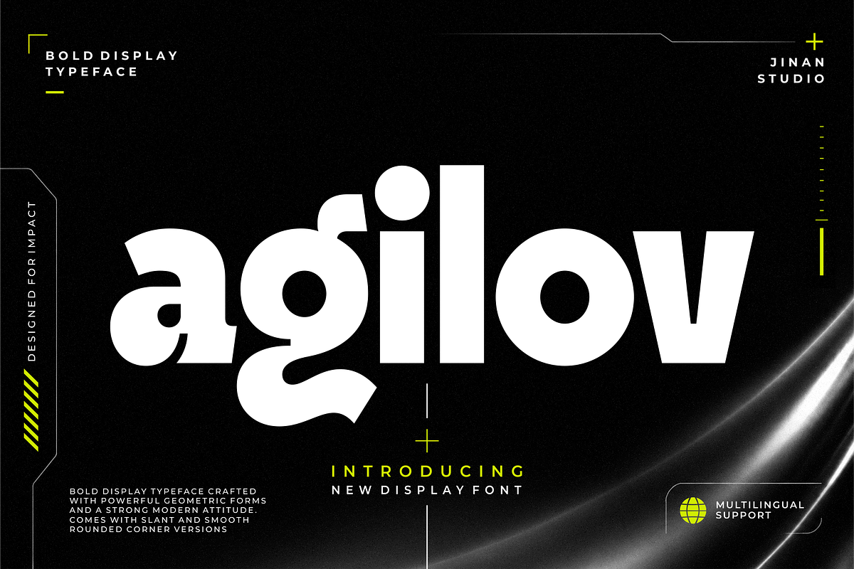 Agilov - A Bold Display Font, a Sans Serif Font by Ainun Jinan (Photo 1 of 9)