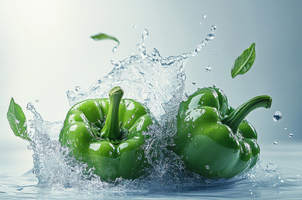 Fresh green peppers healthy organic, a Food & Drink Photo by Pixeness
