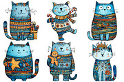Quirky Christmas Cat Clipart, an Illustration by Pixels.Craft (Thumbnail 5 of 6)