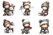 Whimsical Winter Kids Clipart Bundle, an Illustration by DreamArtGraphic (Thumbnail 3 of 5)