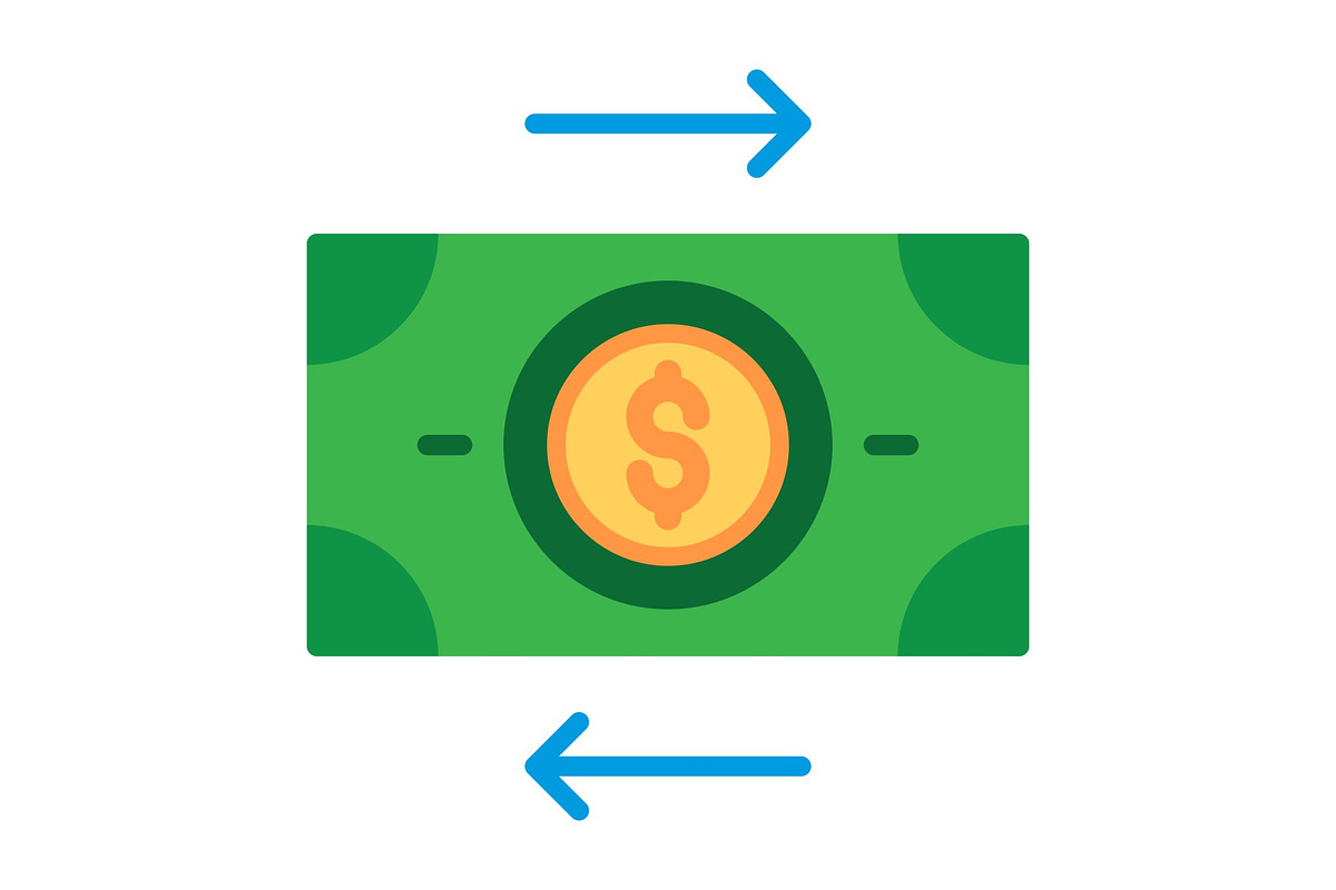 Transaction Flat Icon, a Duotone Icon by Pexelpy (Photo 1 of 2)