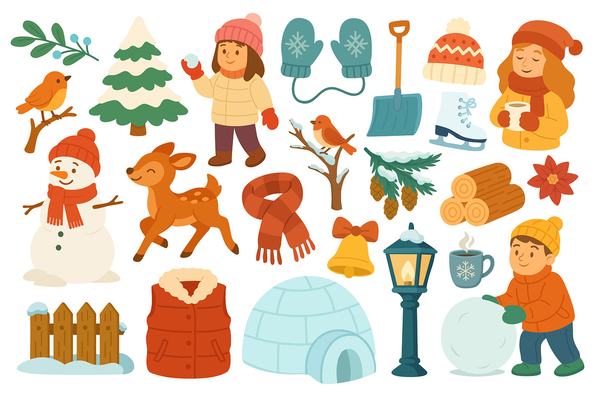 Winter Set, a Seasonal Illustration by ananastya (Photo 4 of 9)