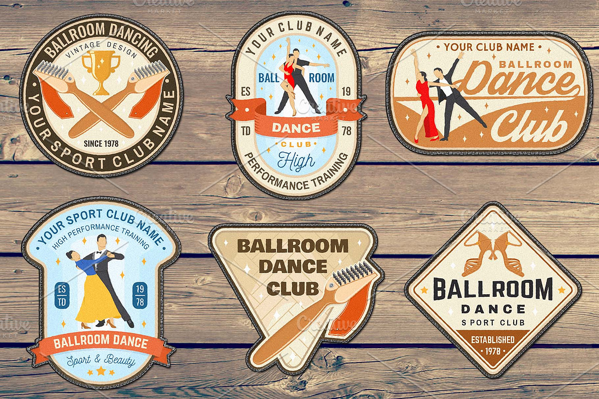 Ballroom Dance Club Patches, a Branding & Logo Template by sivVector (Photo 3 of 4)