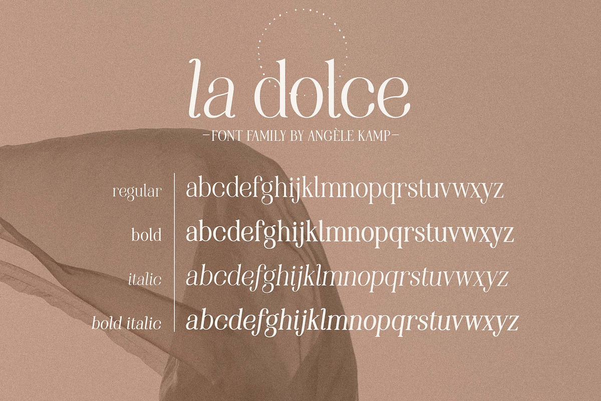 Modern serif font family La Dolce, a Serif Font by Angele Kamp (Photo 9 of 9)