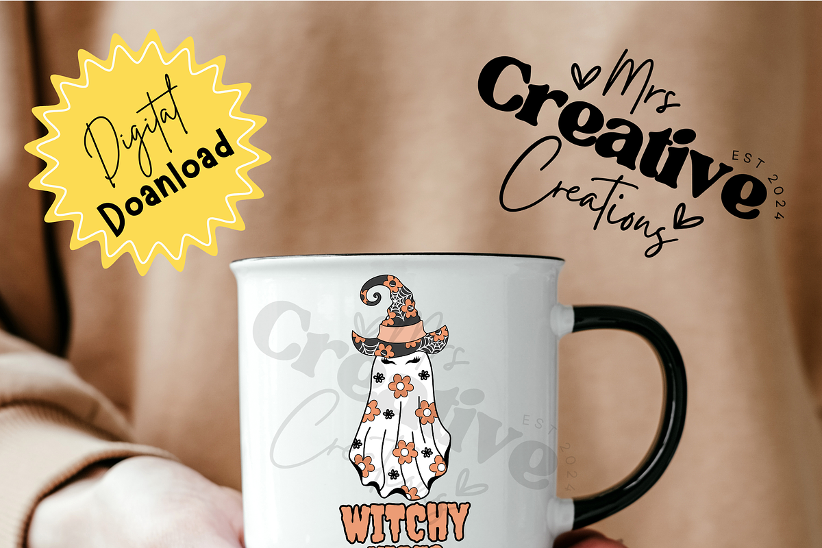 Witchy Vibes Halloween ghost, a Graphic by Mrs. Creative Creations (Photo 3 of 5)