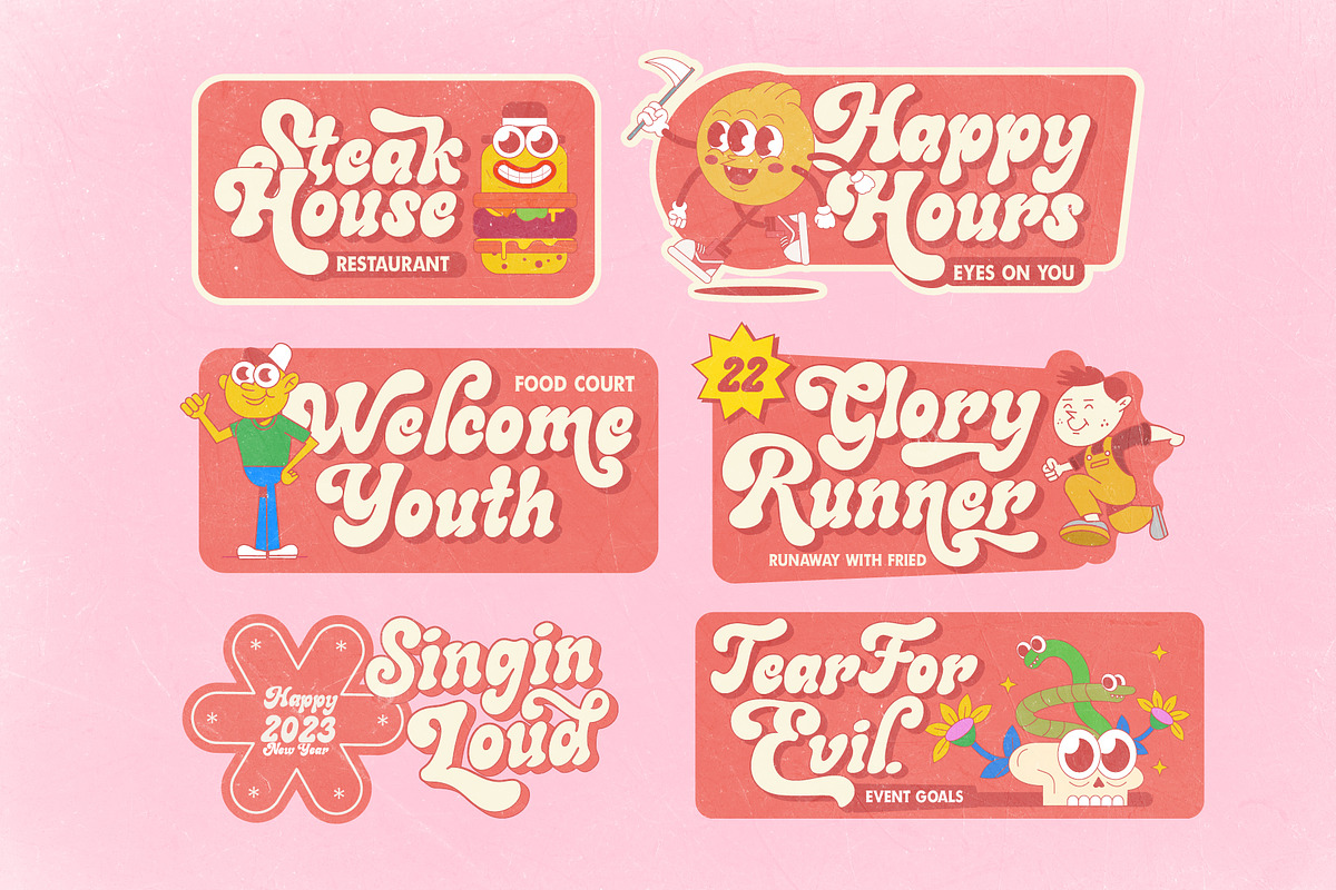 Sunnyside Groovy Font + Extras, a Script Font by Fortunes Co (Photo 5 of 14)