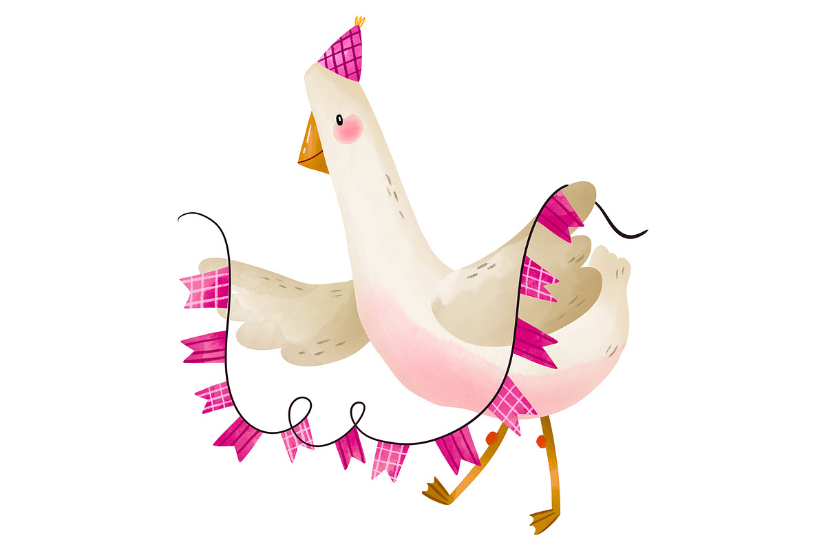 Cute Birthday Goose Clipart Set, an Animal Illustration by the_myro (Photo 7 of 8)