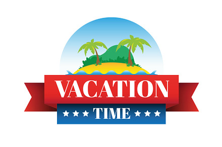 Vacation Time tropical island vector