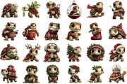 Whimsical Christmas Turtle Clipart, an Illustration by Sublimation Artist (Thumbnail 2 of 6)