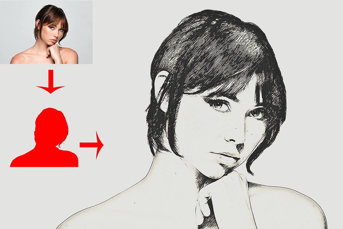 Realistic Line Drawing Ps Action, an Action Add-On by Studio Retouch