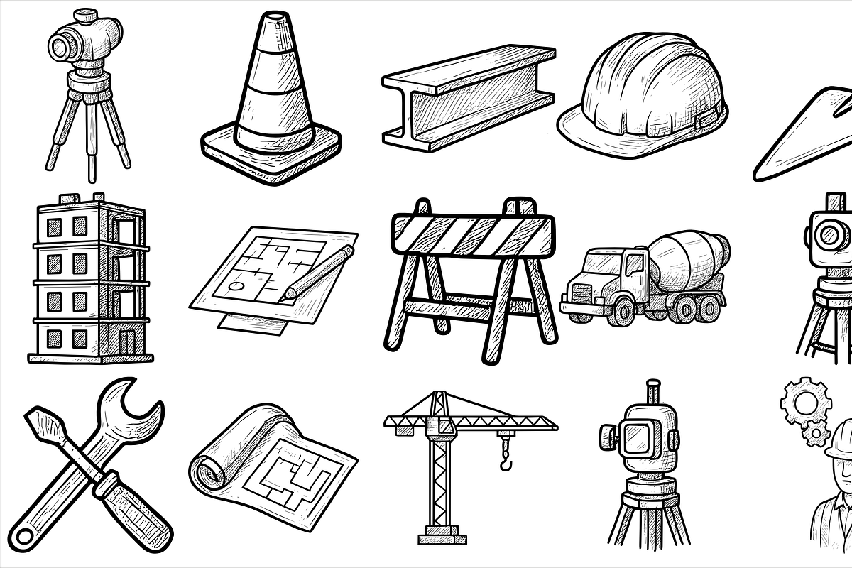 Construction Icon Set, an Object Graphic by nikagraphic