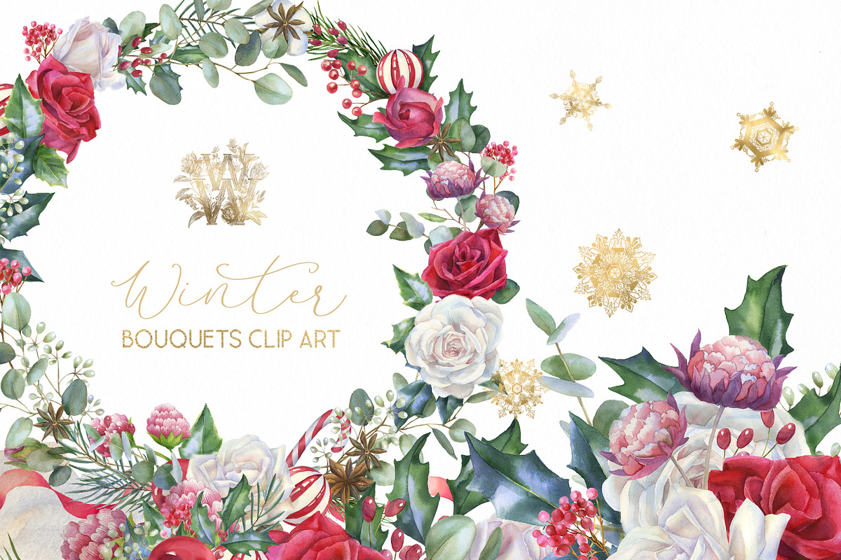 Christmas floral border, png frame, a Decorative Illustration by WonderWonder (Photo 10 of 11)