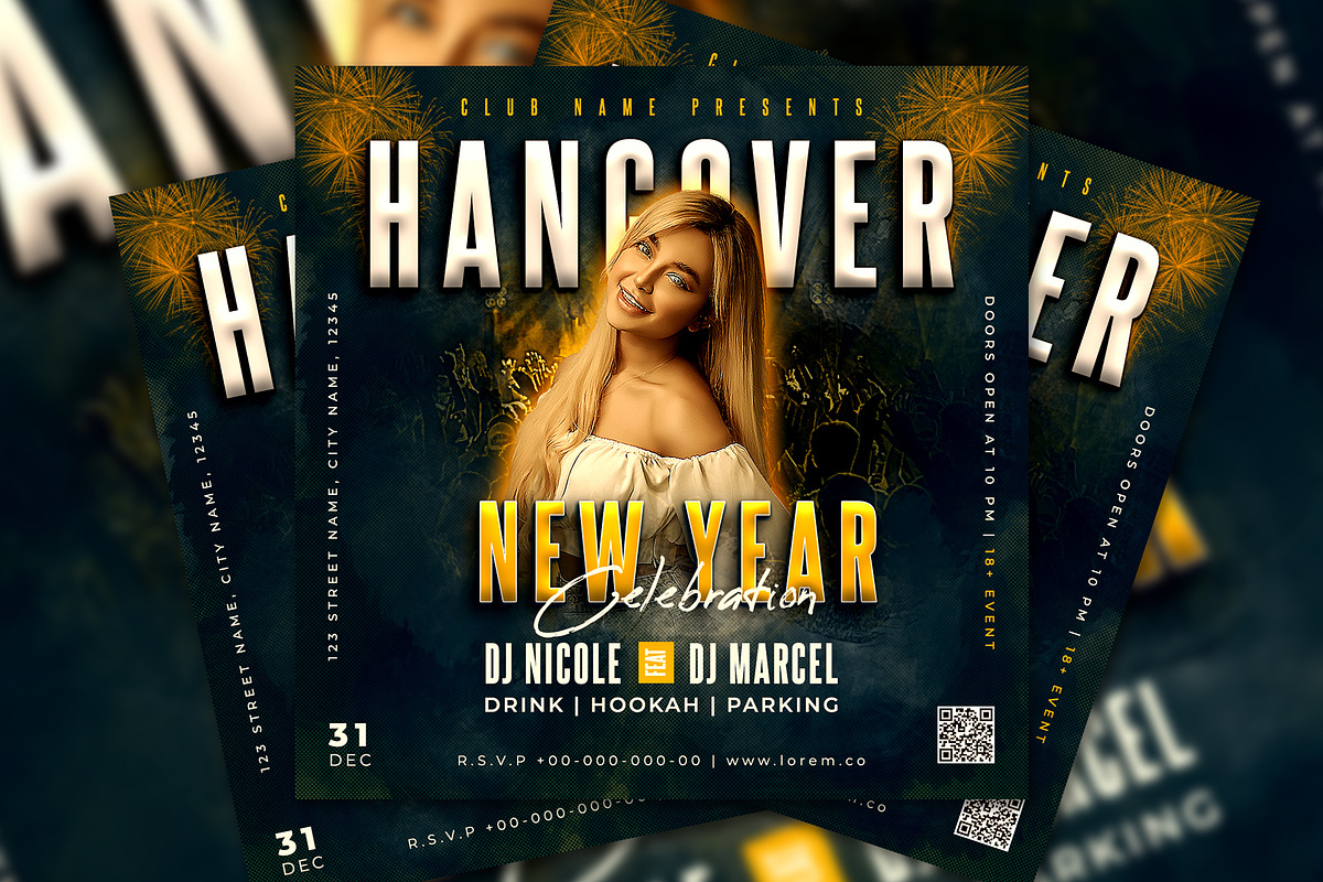 Night Club New Year Party Flyer, a Flyer Template by Mockmenot (Photo 2 of 2)