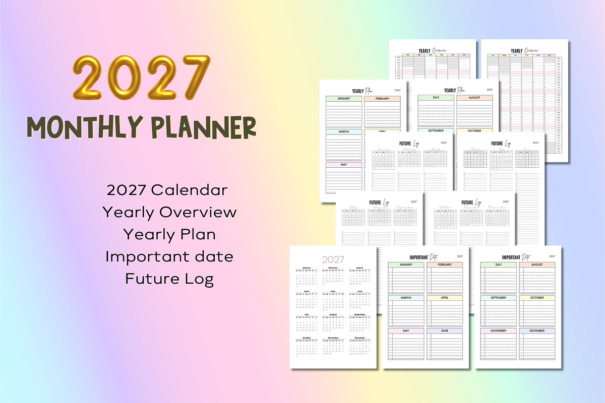 2027 Monthly Planner - Canva, a Templates & Theme by Adalin Shop (Photo 3 of 11)