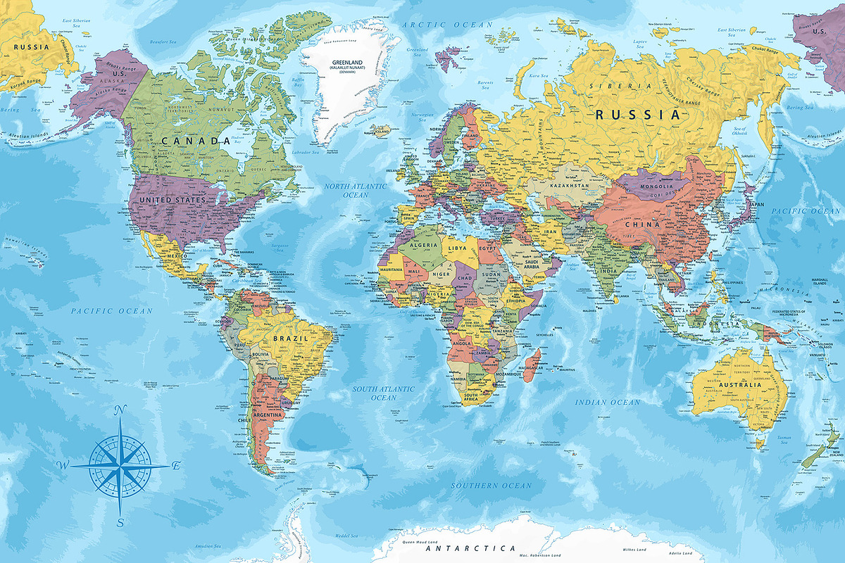 World Map - Highly Detailed Vector, a Graphic by PorcuPen Works (Photo 1 of 6)