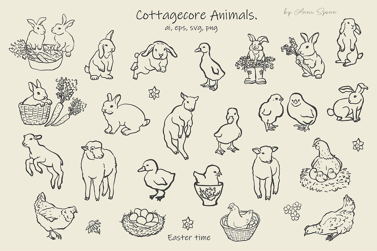 Cottagecore Spring. Hand-Drawn Art., a Seasonal Illustration by Designwork (Photo 2 of 10)