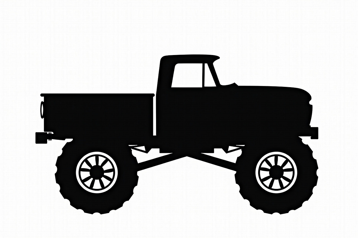 Big Wheel Truck Line Drawing, an Illustration by musafir_fashion (Photo 8 of 9)