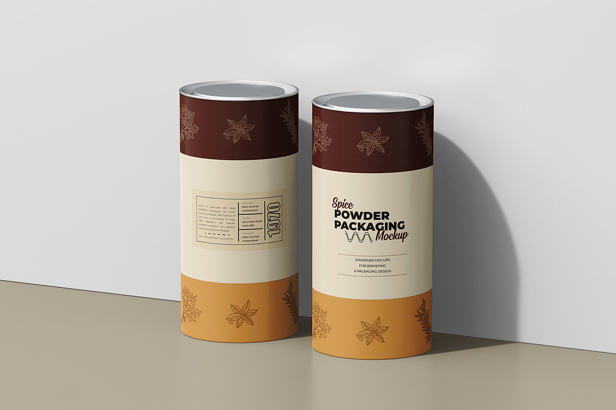 Paper Tube With Metallic Lid Mockup, a Packaging Mockup by Ram Studio LLC (Photo 7 of 14)