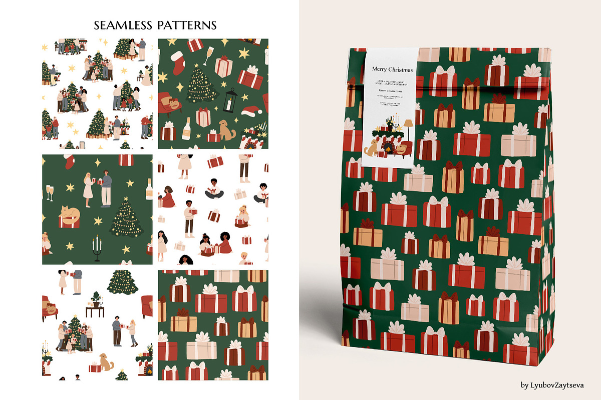 Merry Christmas clipart, a Seasonal Illustration by LyubovZaytseva (Photo 12 of 18)