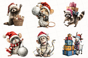 Whimsical Christmas Animal Clipart, an Illustration by OK Design (Thumbnail 2 of 5)