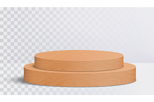 Round wood podium, an Object Illustration by Yayasya