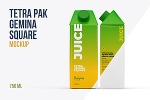 Tetra Pak Gemina Square 750ml Mockup