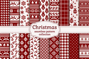 Christmas Seamless Pattern Set.