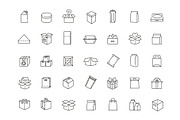 Packaging Icons Set Line Icons, an Outline Icon by Tettygreen (Thumbnail 2 of 2)