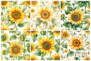 Sunflowers Seamless Pattern, a Pattern Graphic by CitraGraphics (Thumbnail 4 of 5)