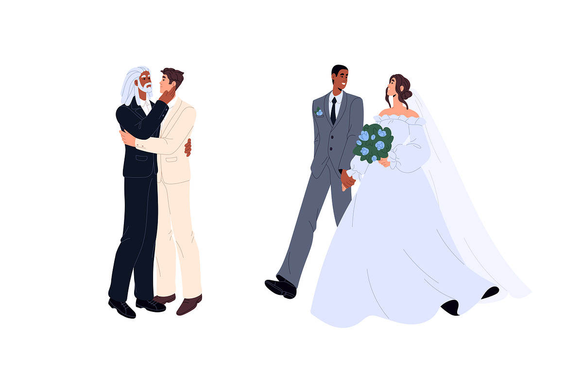 Couples wedding. Newlywed family set, a Person Illustration by PaperTrident (Photo 4 of 7)