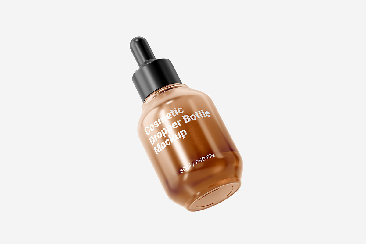 Cosmetic Glass Dropper Bottle Mockup, a Packaging Mockup by Akebareee (Photo 1 of 3)