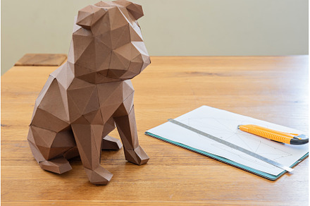 Dog in polygon cubist style on the, an Abstract Photo by Beautiful things