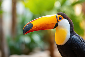 Vibrant toucan portrait in a tropical setting, an Animal Photo by AlyaAnd