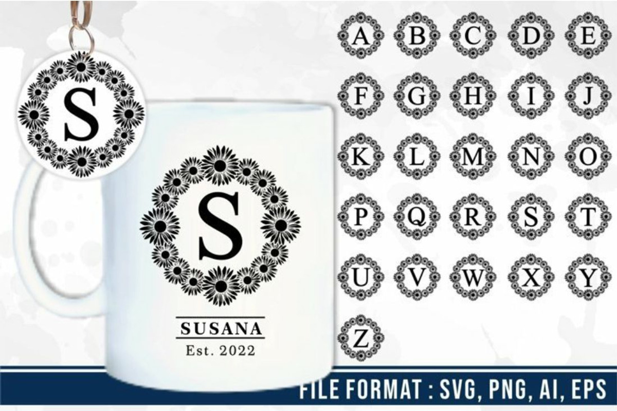Floral Alphabet Monogram Letter SVG, a Graphic by D2PUTRI (Photo 26 of 27)