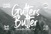 Gutters Butter, a Script Font by Omotu Studio (Thumbnail 1 of 14)
