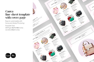Line sheet template canva/photoshop