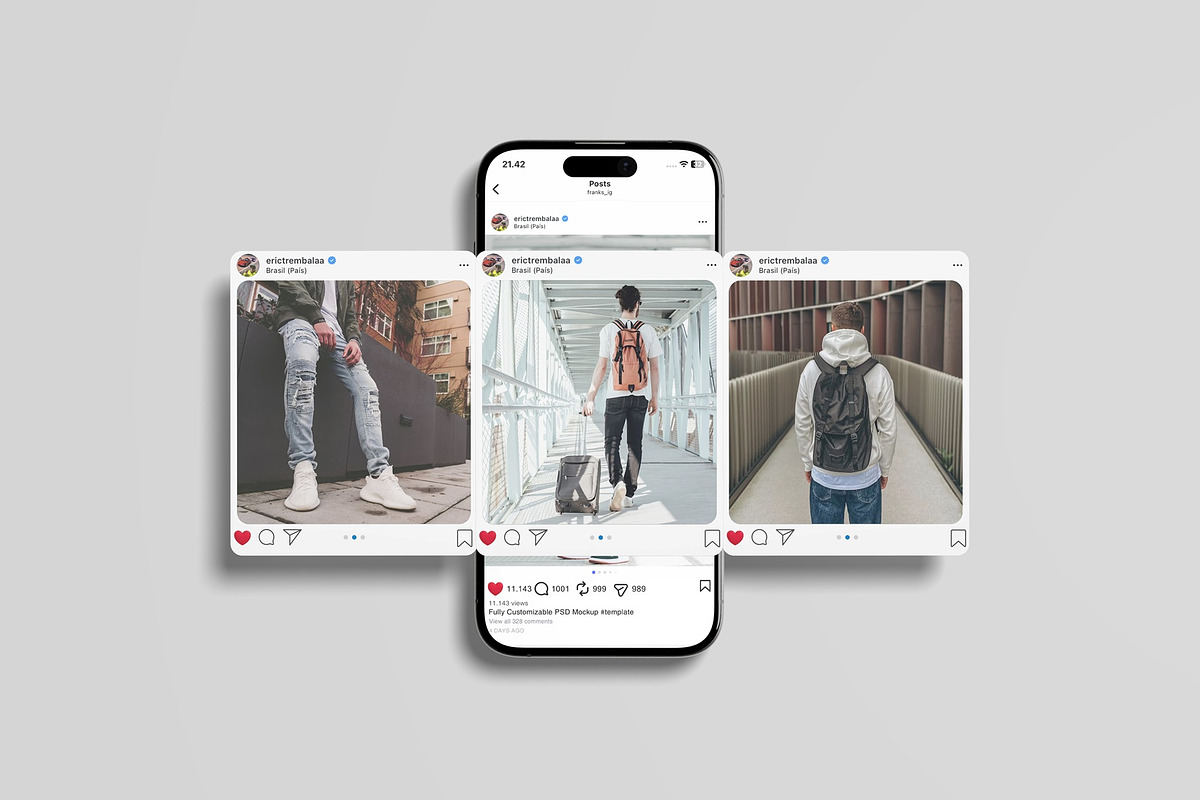 Social Media Instagram Mockup, an iPhone Mockup by Lxadesign (Photo 4 of 9)