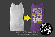 Women's Racerback Tank Top Templates, a Product Mockup by TheVectorLab (Thumbnail 1 of 4)