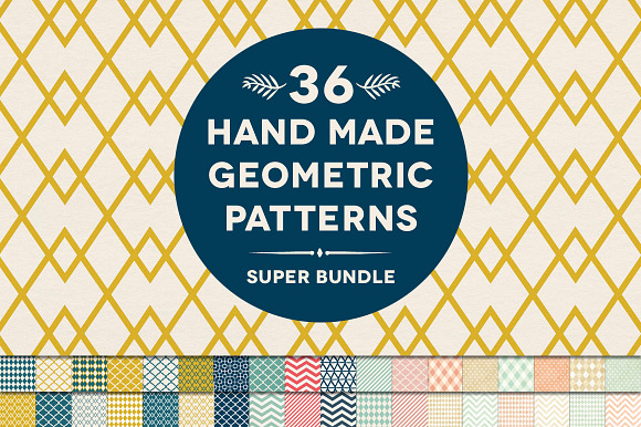 36 Handmade Geometry Patterns Bundle preview 6