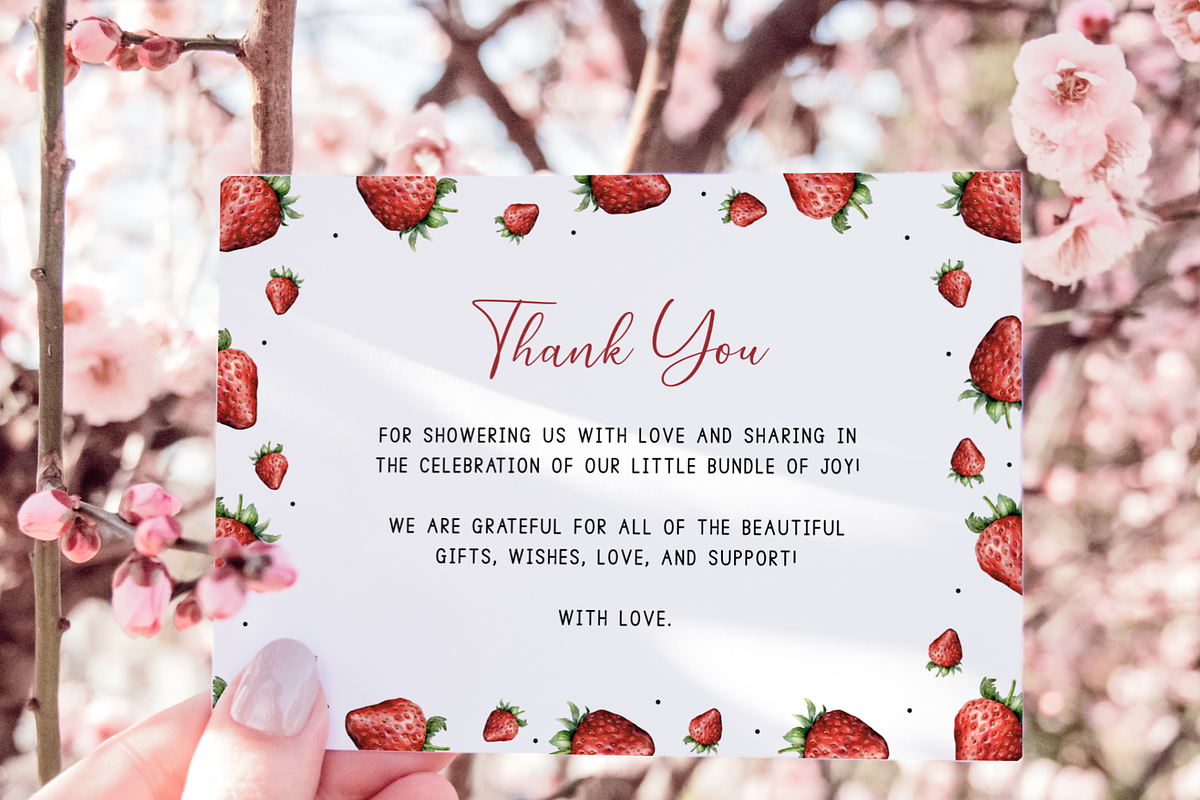 Berry Thank You Card for Baby Shower, an Invitation Template by Digital_Mind (Photo 5 of 5)