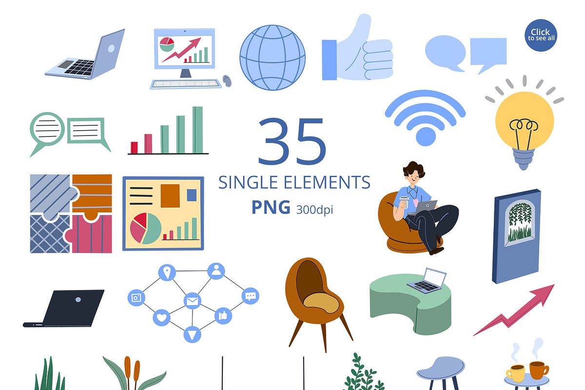 Co-Working Connections – Hand-drawn, a Work Illustration by CreativeValuation (Photo 2 of 10)