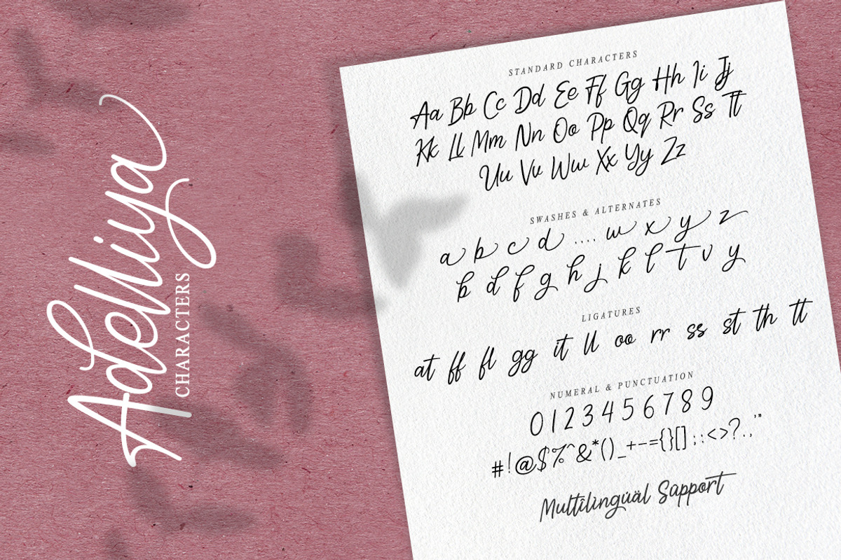 Adelliya Script, a Script Font by Weape Studio (Photo 10 of 10)