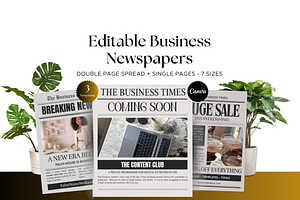 Editable Business Newspaper Template, a Marketing Template by The Blog Creative