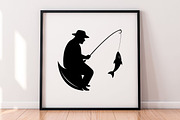 Fishing Silhouette SVG, an Object Illustration by newminddesign (Thumbnail 9 of 10)