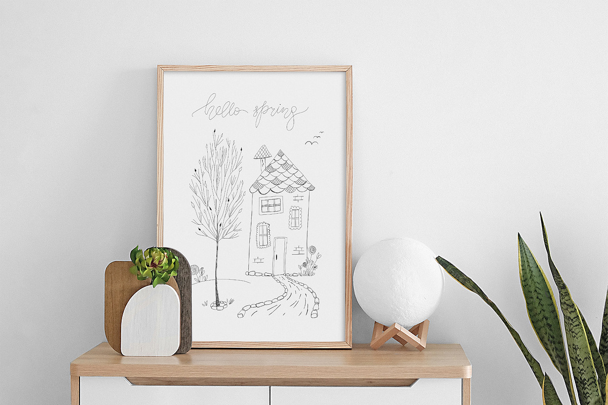 Hello Spring Ink Sketch Illustration, an Illustration by Chloe's Illustrations (Photo 2 of 7)