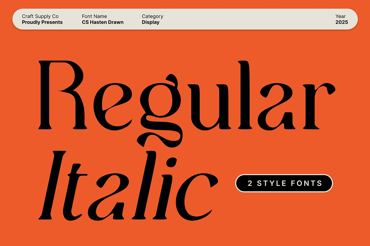 CS Hasten Drawn, a Serif Font by Craft Supply Co. (Photo 3 of 8)