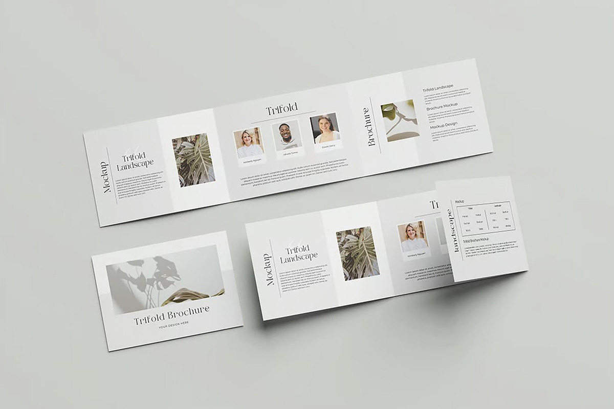 A4 Landscape Trifold Brochure Mockup, an Advertising Mockup by Hubzway (Photo 2 of 7)