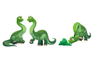 Cartoon green dinosaur character, an Animal Illustration by art PVP - market